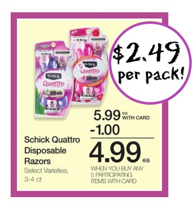 Coupons quattro razor blades