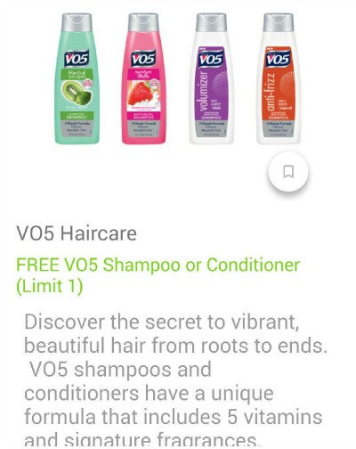 Vo5 shampoo and conditioner coupons