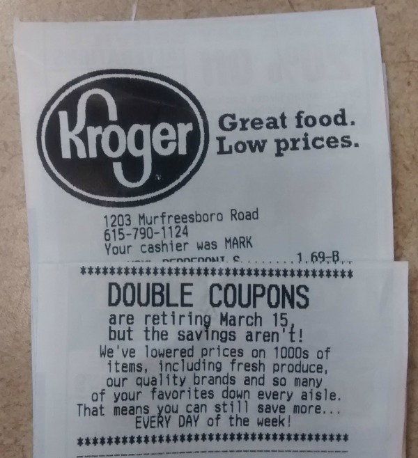 does kroger double ecoupons