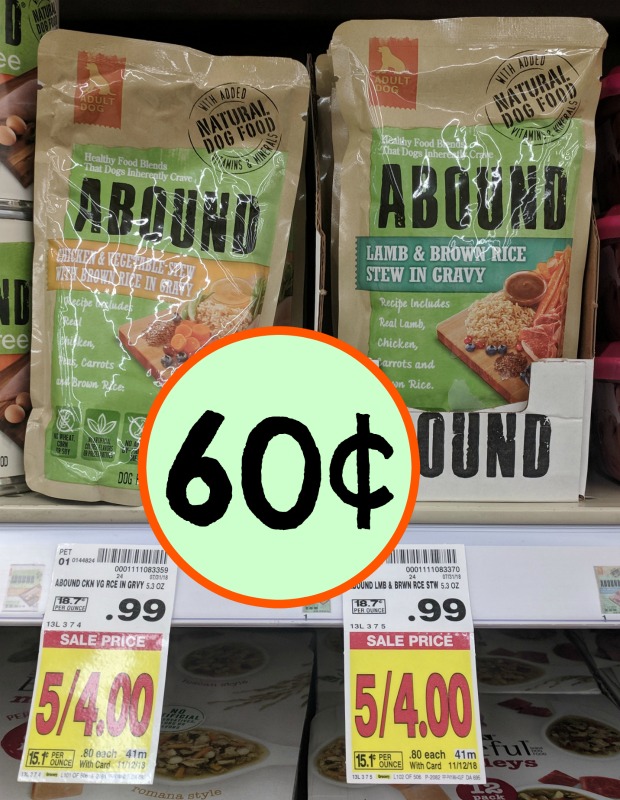 Abound Wet Dog Food Pouches Just 60 At Kroger