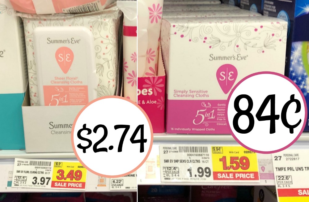 Summers Eve Cleaning Wipes - As Very low As 84¢ At Kroger graphic relating to Summers Eve Printable Coupons identified as Summers Eve Cleaning Wipes - As Very low As 84¢ At Kroger