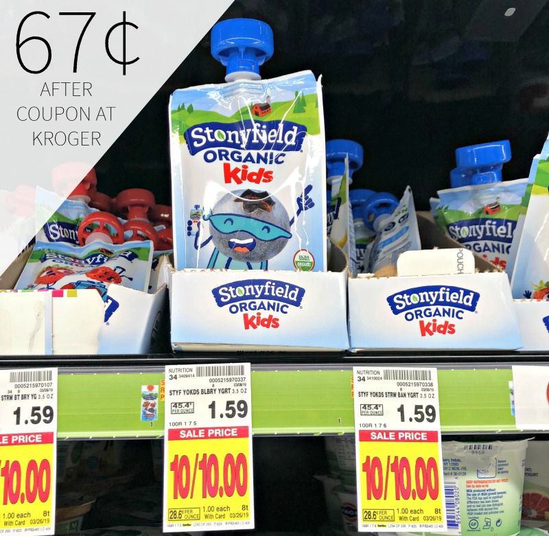 Stonyfield Organic Kids Yogurt Pouches Only 67¢ At Kroger