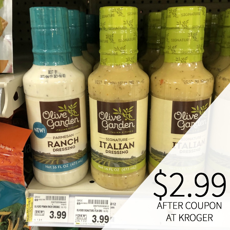 New Olive Garden Dressing Coupon Pay Just 2 99 At Kroger