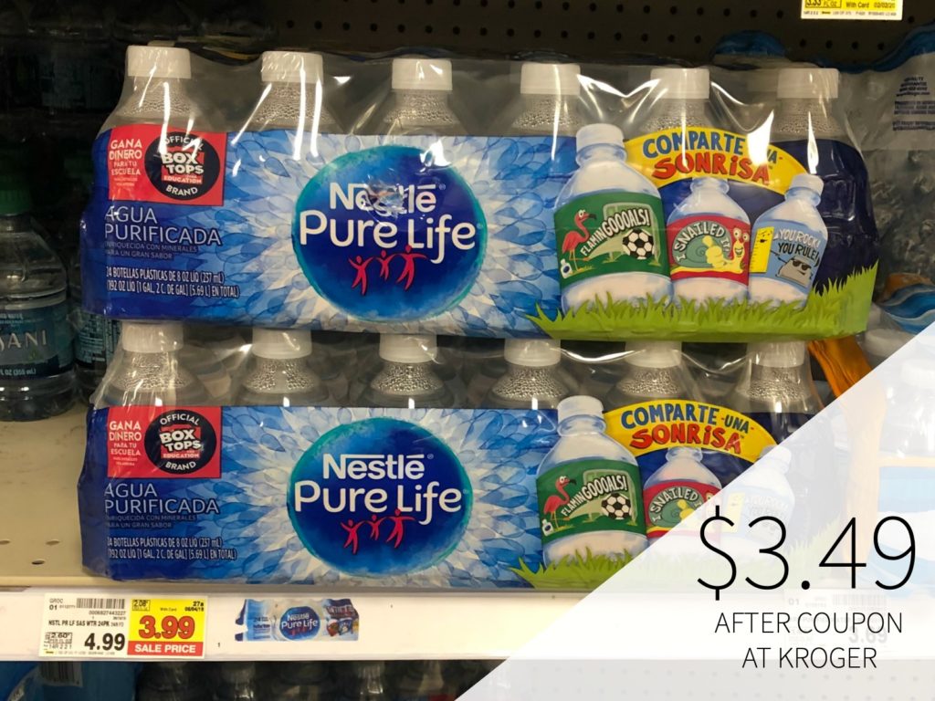 New Nestlé Pure Life Water Coupon - 24-Packs Only $3.49 At Kroger