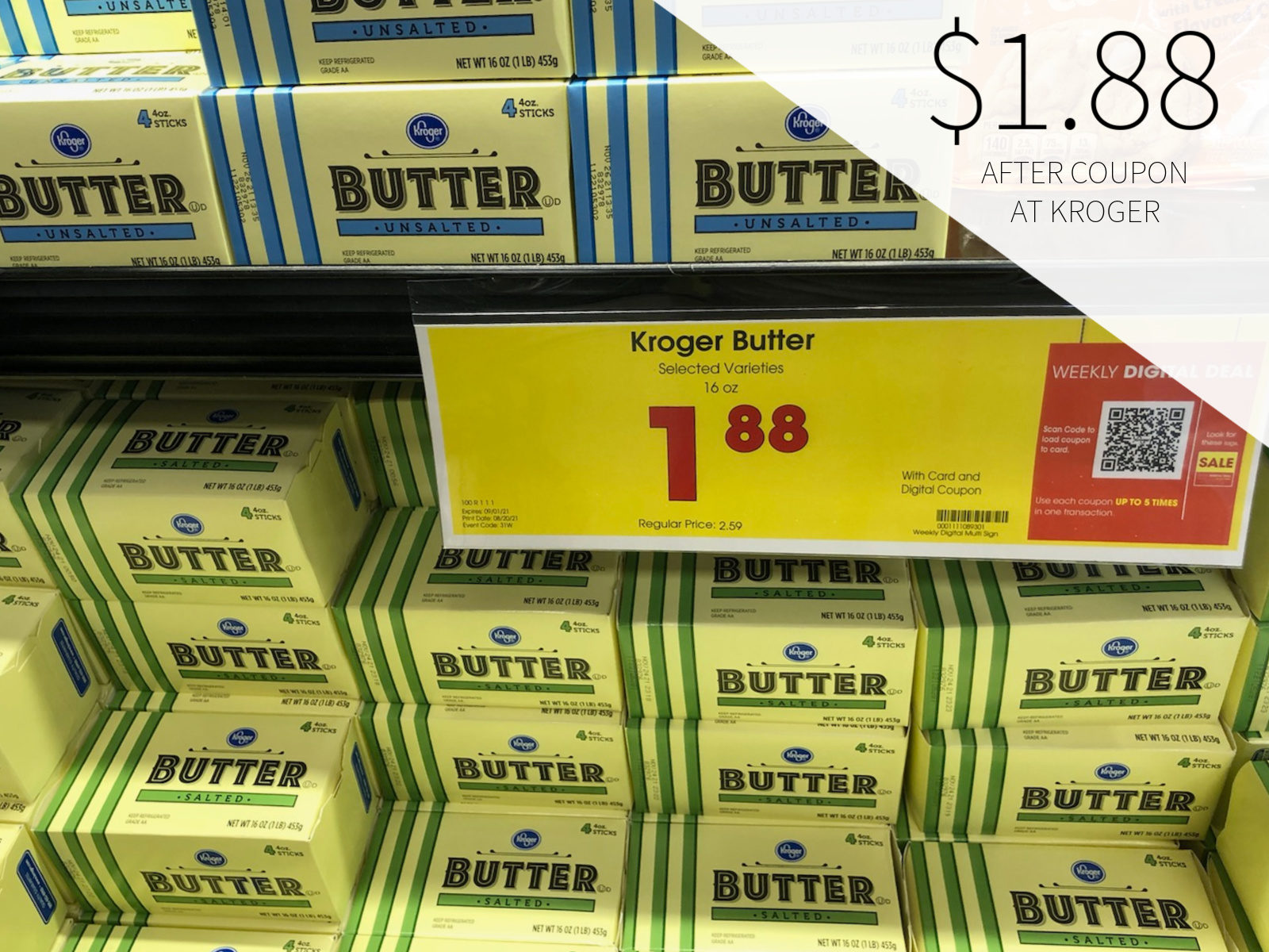 Kroger Butter Only .88