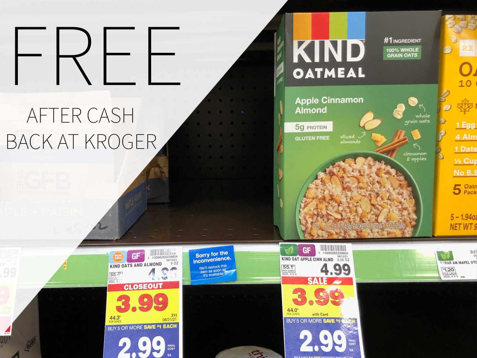 FREE Kind Oatmeal At Kroger 1