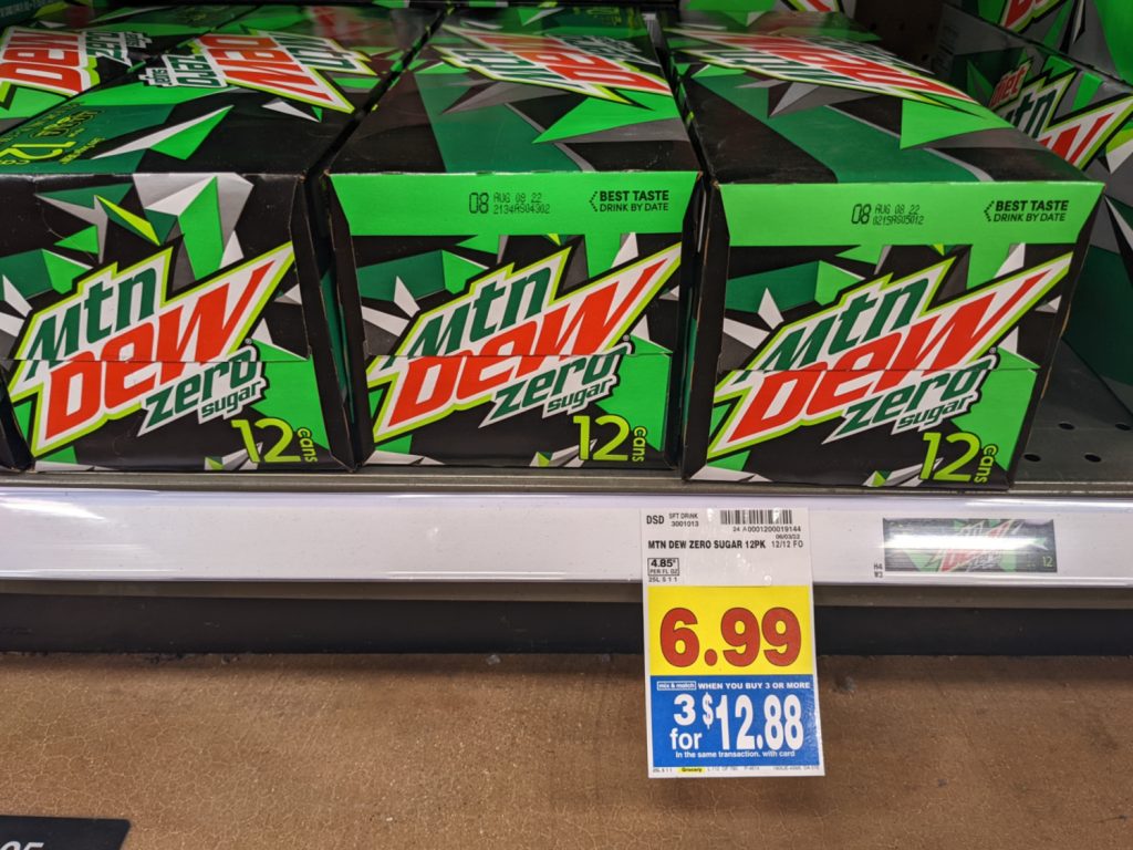 12Packs Of Mountain Dew Zero Sugar As Low As 2.13 Per Pack At Kroger