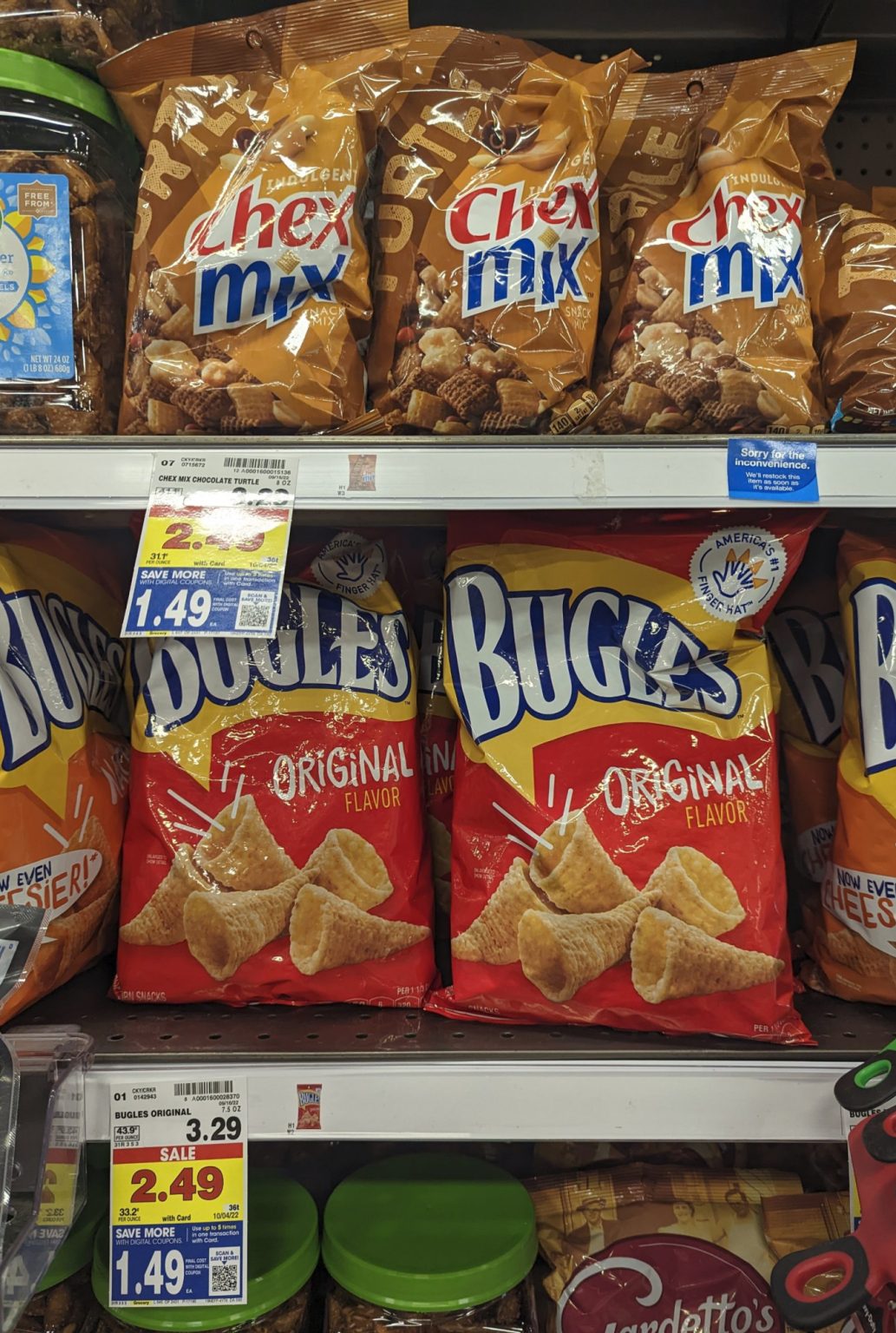 Bugles, Chex Mix Or Gardettos Snacks As Low As 1.49 At Kroger