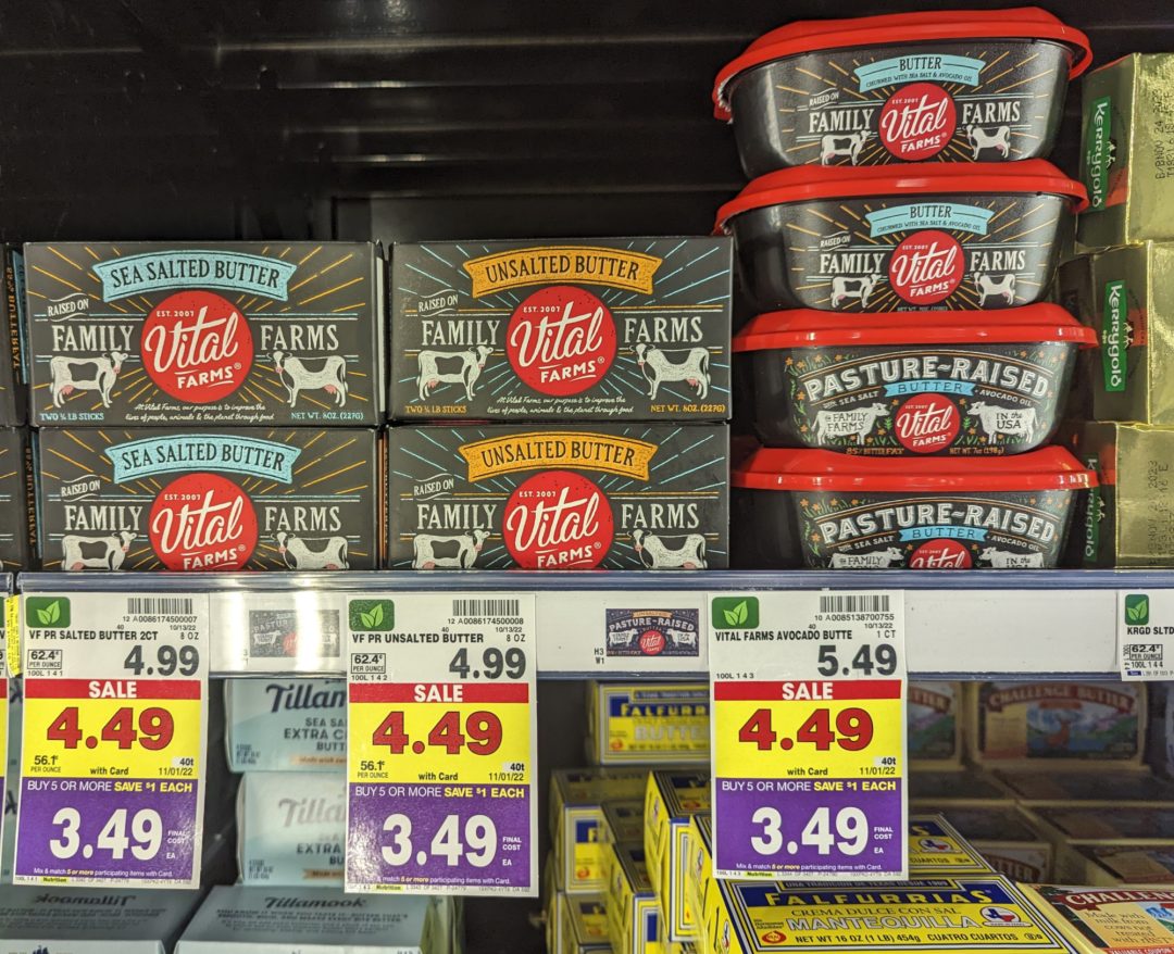 Vital Farms Butter As Low As 1.49 At Kroger (Regular Price 4.99