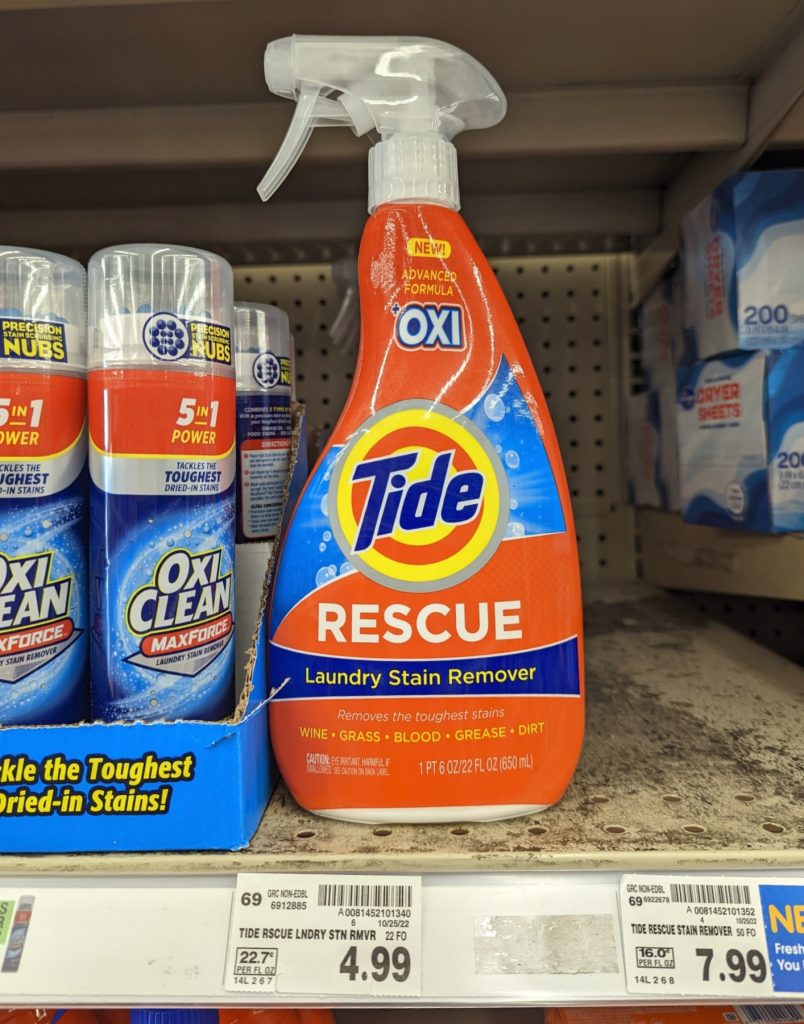 Tide Rescue Laundry Stain Remover Spray As Low As 1.49 At Kroger