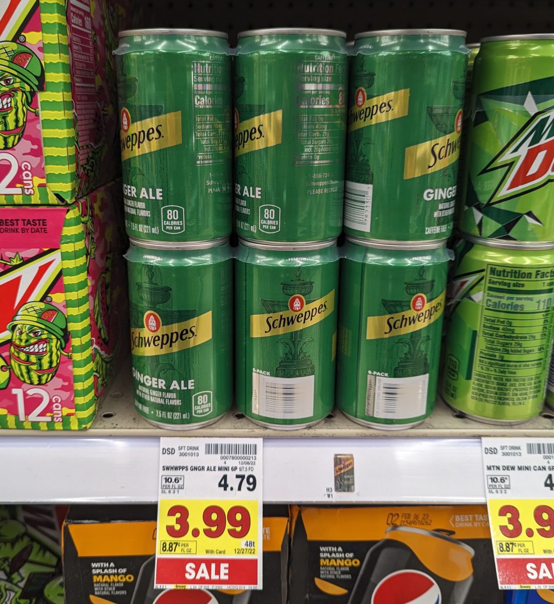 Schweppes Ginger Ale 6-Pack Mini Cans Just $1.25 At Kroger With New ...