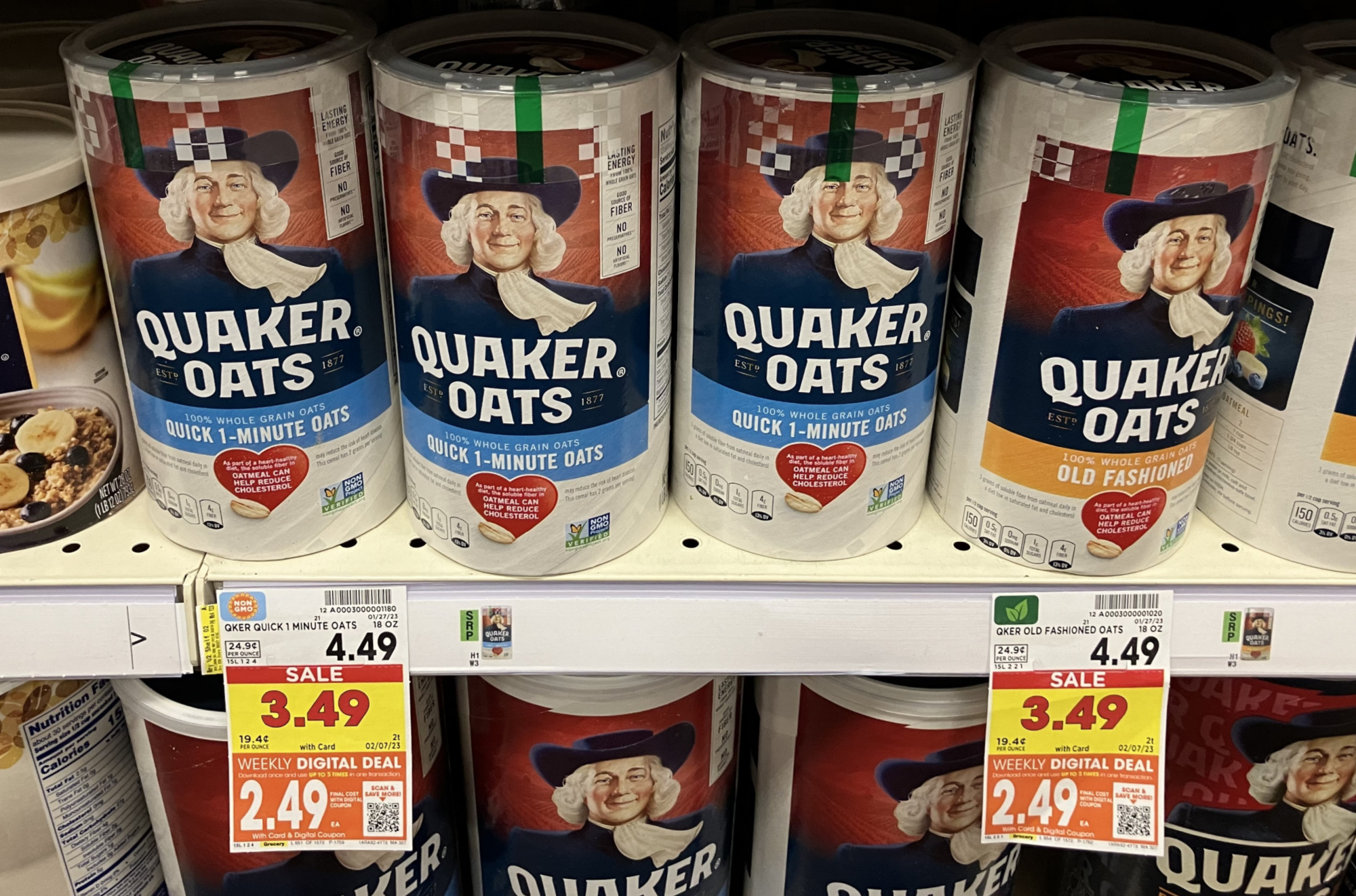 Quaker, Oatmeal, 42 Oz Canister