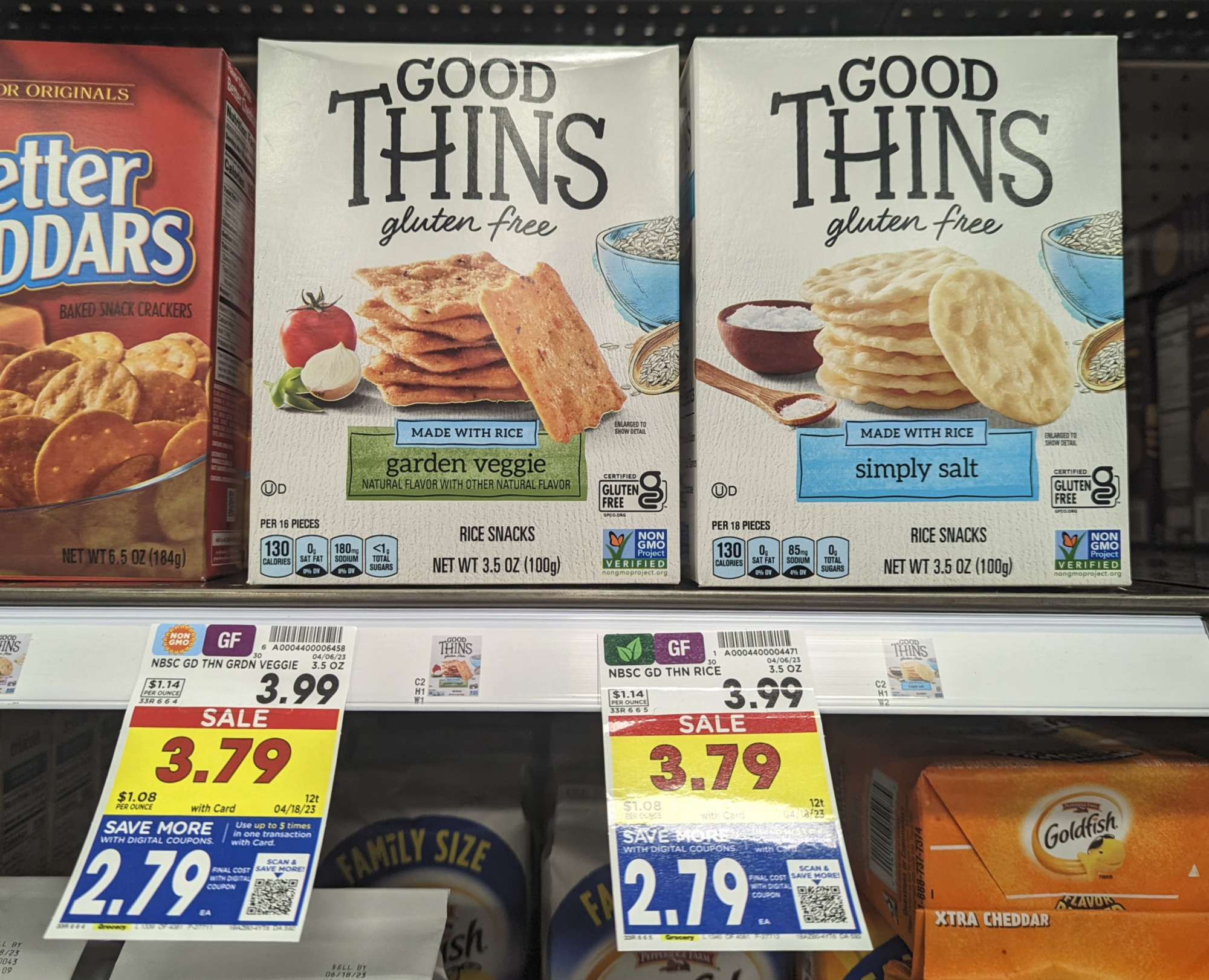 Good Thins Parmesan & Garlic Rice & Cheese Snacks Gluten Free Crackers, 3.5  oz - Kroger