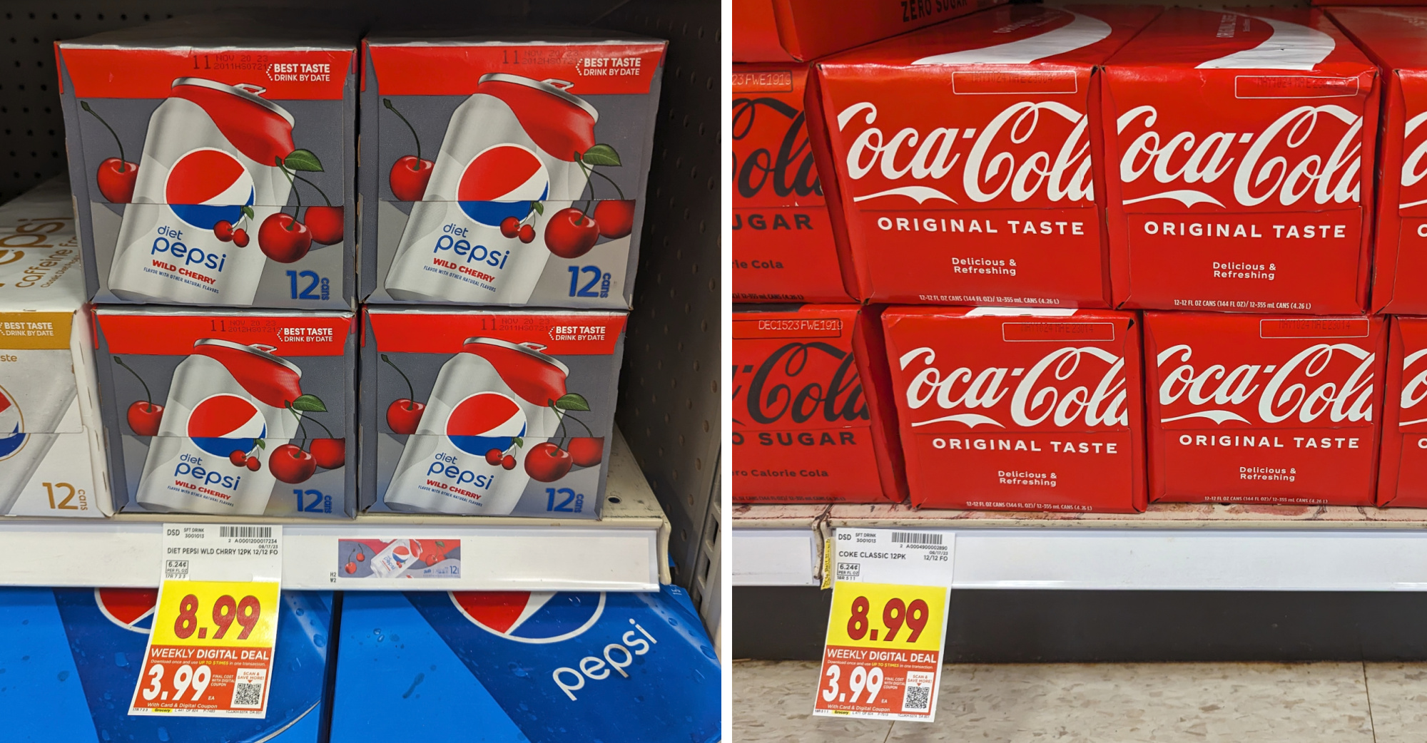 Pepsi Cola® Zero Sugar Soda Cans, 12 pk / 12 fl oz - Kroger