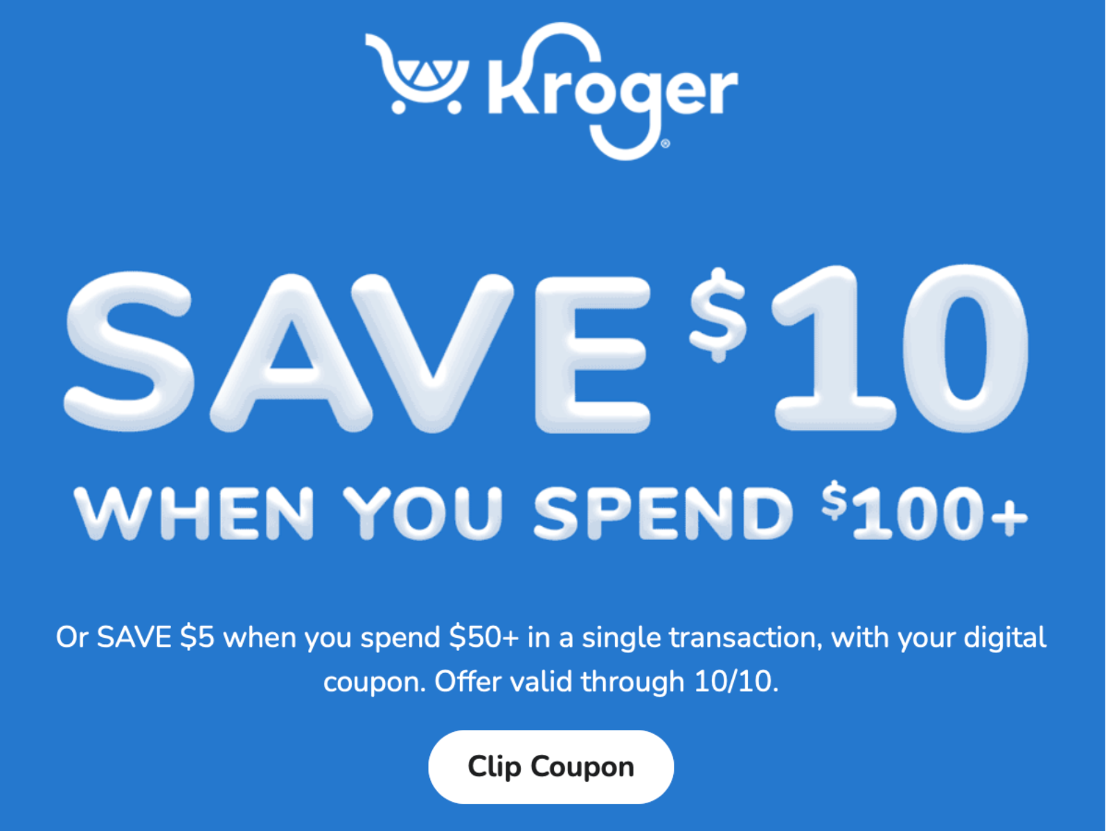 Save Up To $10 At Kroger With Coupon
