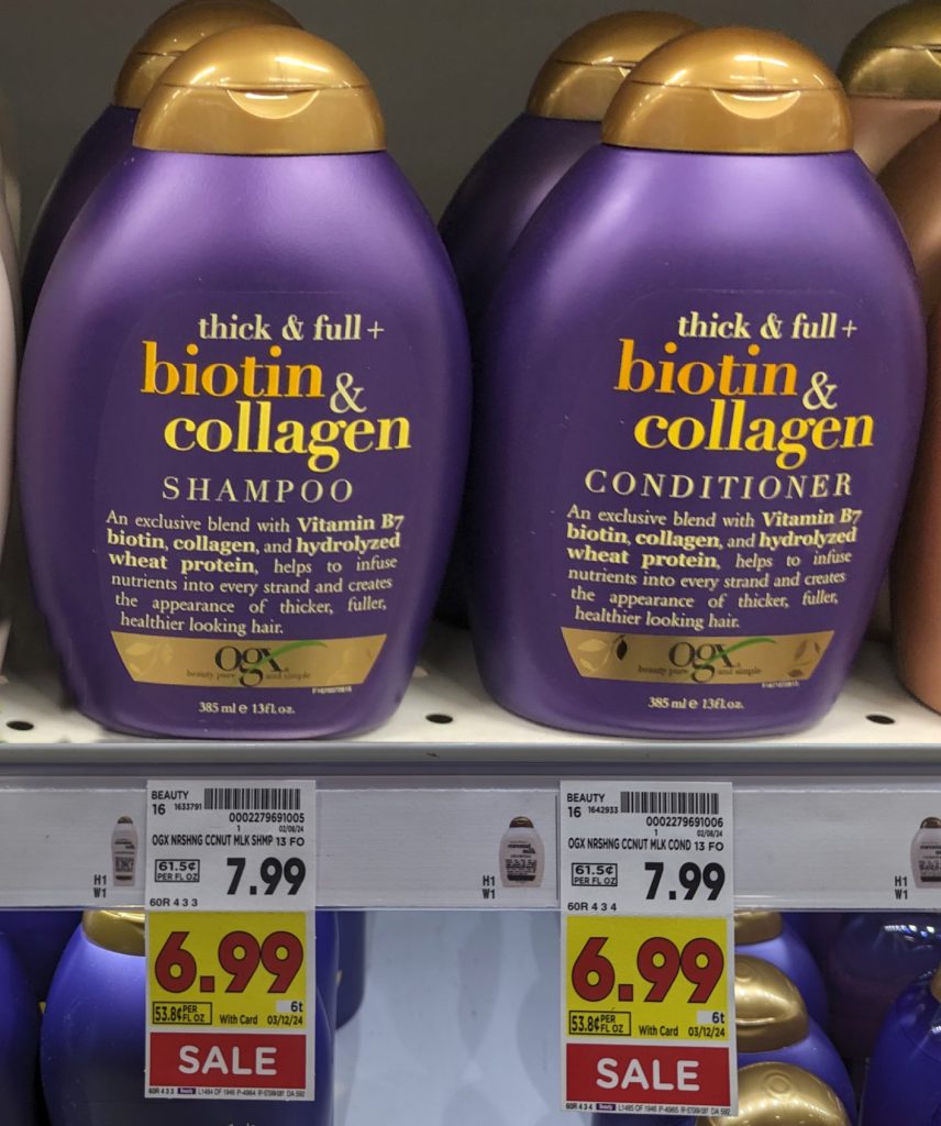 OGX Biotin & Collagen Shampoo Or Conditioner Coupon For Kroger Sale