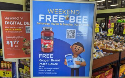 Free Kroger Pasta Sauce 10/26 Or 10/27 Only