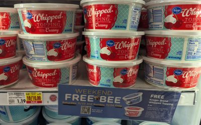 Free Kroger Whipped Topping 11/23 Or 11/24 Only