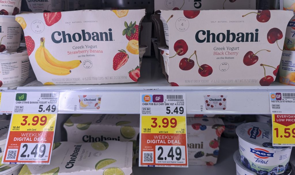 Chobani Greek Yogurt 4 Packs As Low As $2 49 At Kroger (62¢ Per Cup Chobani Greek Yogurt 4 Packs As Low As $2 49 At Kroger (62¢ Per Cup